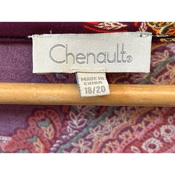 Chenault Women's Paisley Print 3/4 Sleeve Top Size 18/20 Retro Y2K Festival - Picture 3 of 6
